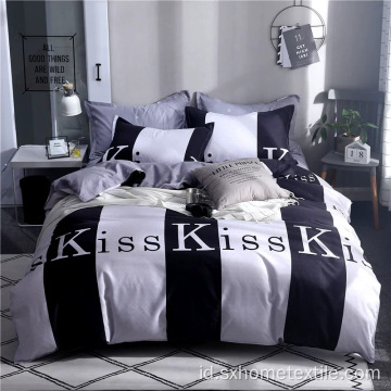 Tekstil Rumah Mewah Set Tempat Tidur 100% Dicetak